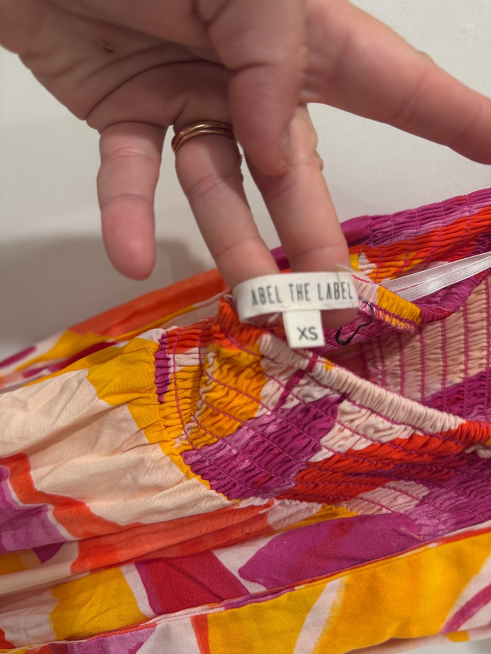 EUC Anthropologie Abel the Label Rumi Maxi Dress XS Halter Smocked Open Back - Picture 7 of 8